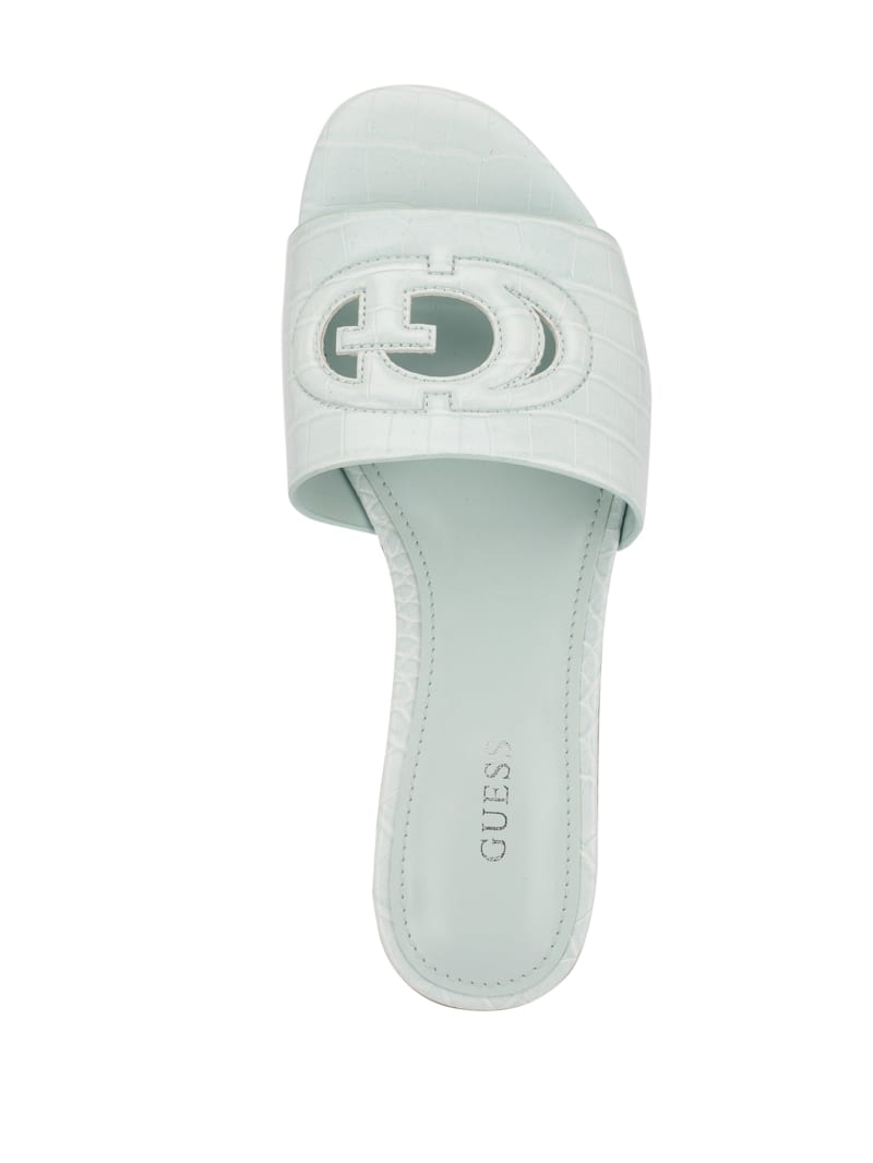 Guess Tashia Logo Badslippers Dames Lichtblauw | 3579-DRCTG