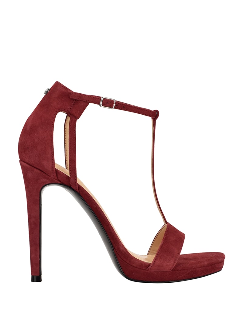 Guess Tecru T-Riemen Stilettos Hakken Dames Rood | 2875-QMANK