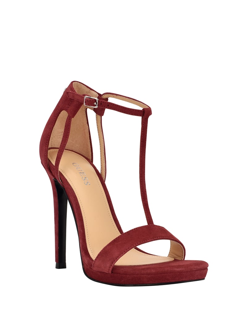 Guess Tecru T-Riemen Stilettos Hakken Dames Rood | 2875-QMANK