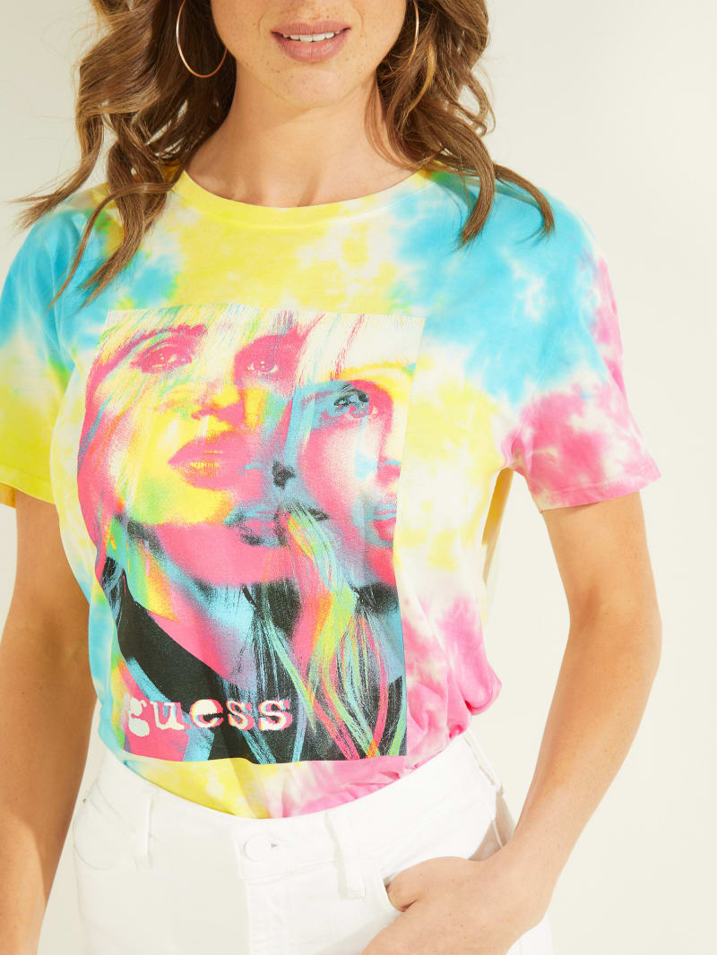 Guess Tie-Dyed Girl Logo Tee Topjes Dames Gekleurd | 0657-QROME