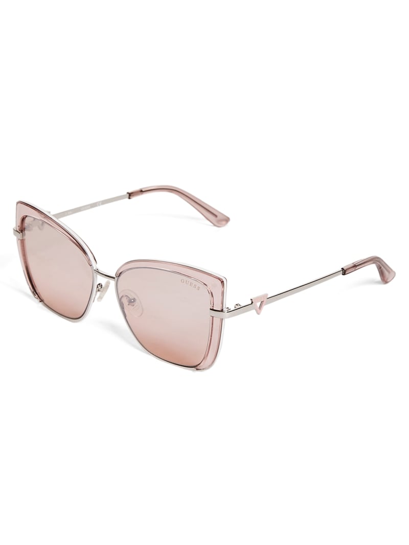 Guess Tinted Cat-Eye Zonnebril Dames Roze Bordeaux | 3680-RFXLT