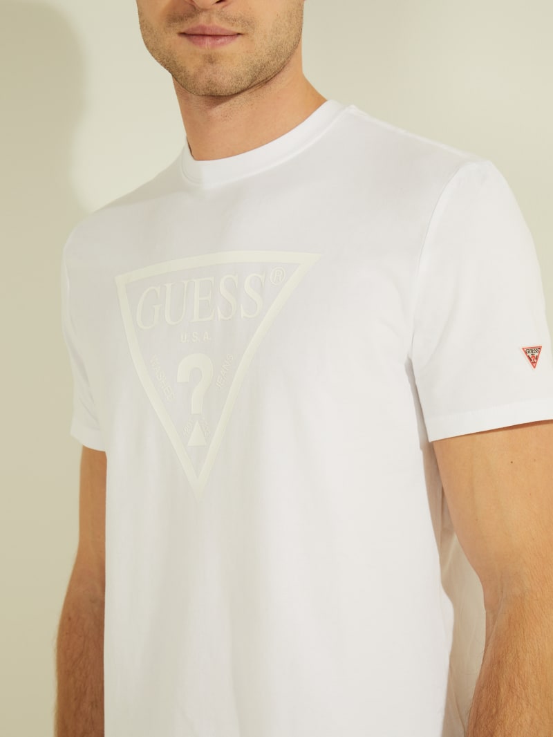 Guess Tonal Logo Tee T-shirts Heren Wit | 2713-NVPUA