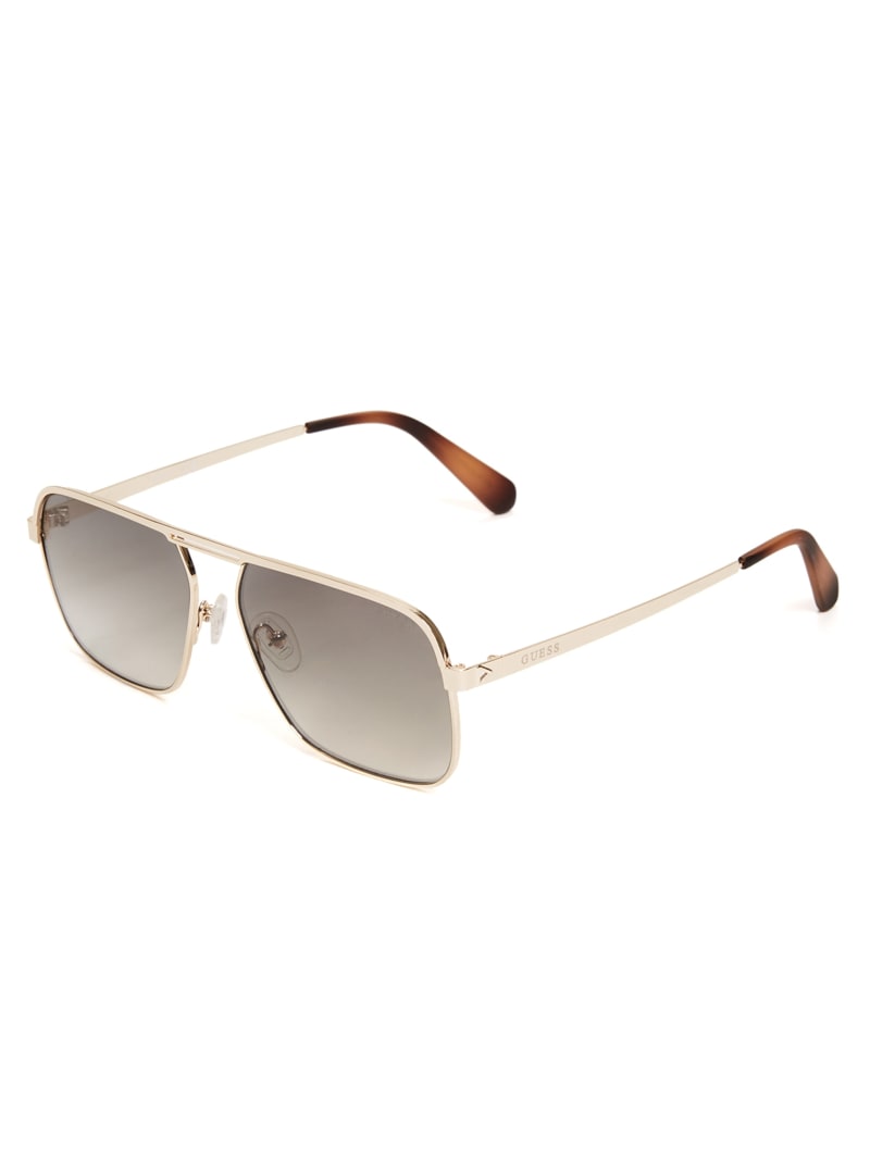 Guess Top Bar Aviator Zonnebril Heren Goud | 1805-WVUGF