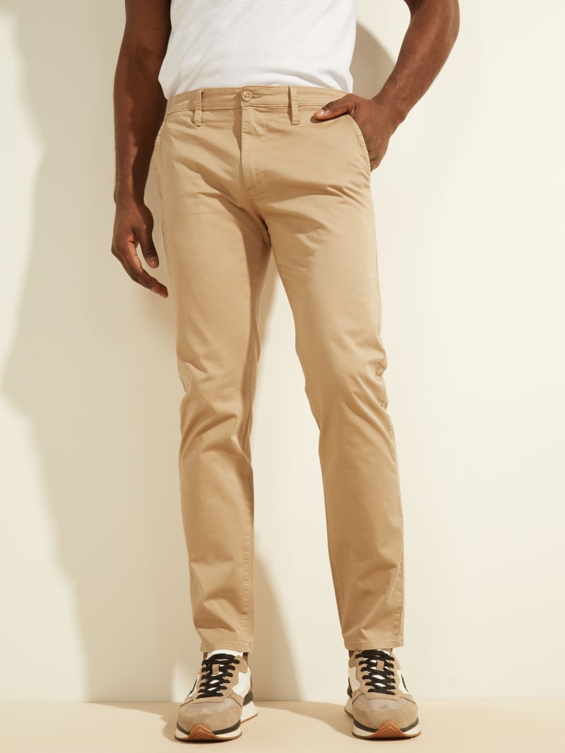 Guess Toro Twill Chinos Broek Heren Beige | 4018-LACOR