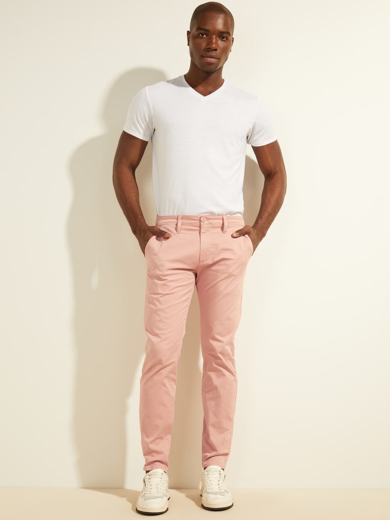 Guess Toro Twill Chinos Broek Heren Roze | 5346-BFUXH