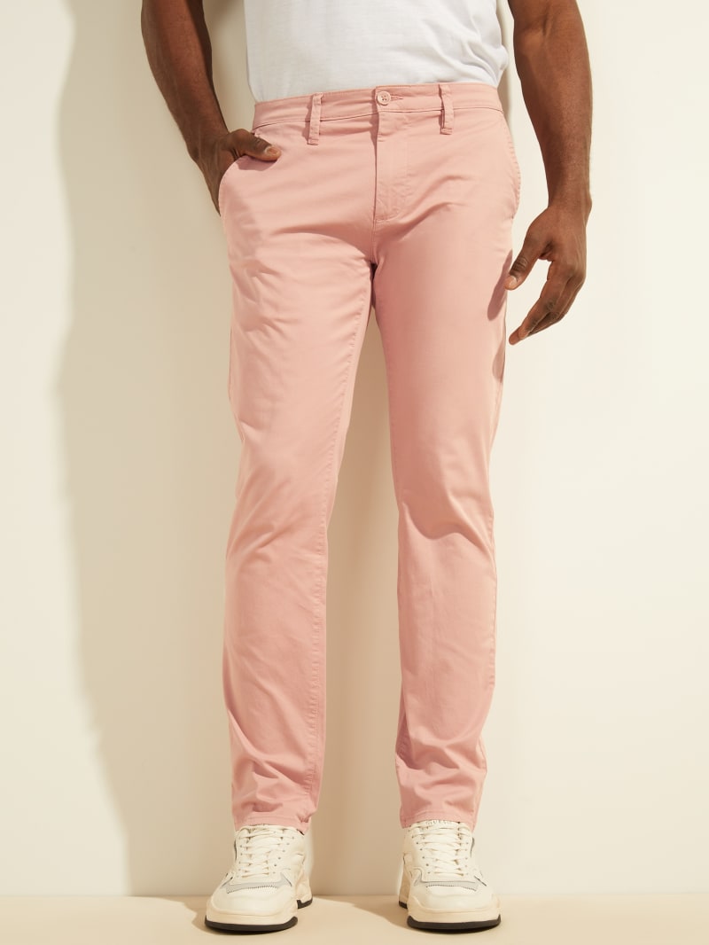 Guess Toro Twill Chinos Broek Heren Roze | 5346-BFUXH