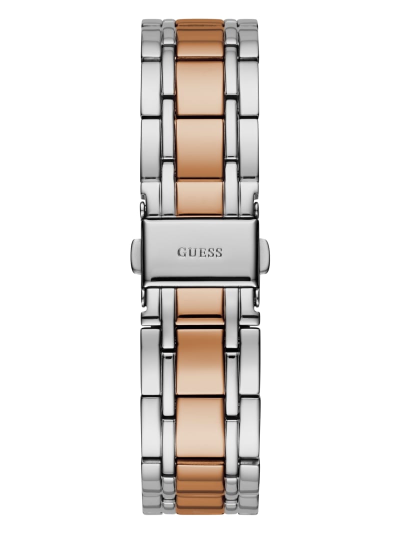 Guess Two-Tone Diamond Analog Horloge Dames Zilver | 7513-HSEBW