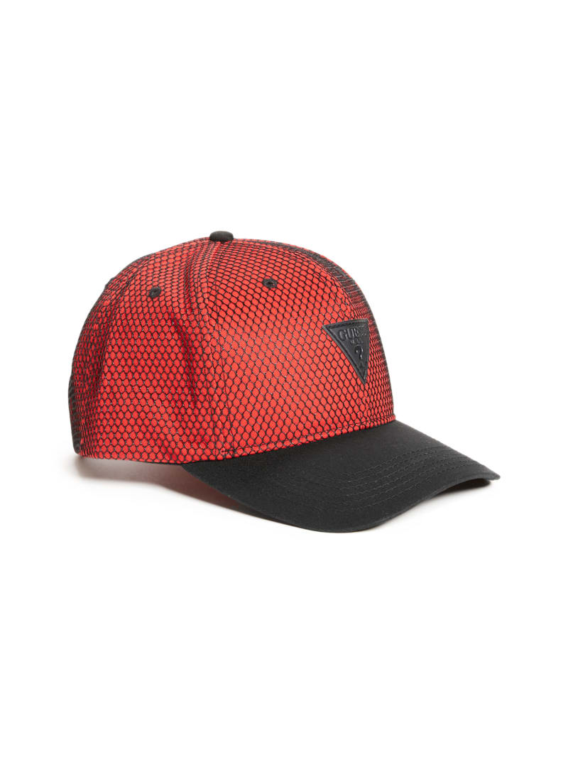 Guess Tyler Mesh Triangle Baseball Hoeden Heren Rood | 2173-PASEC