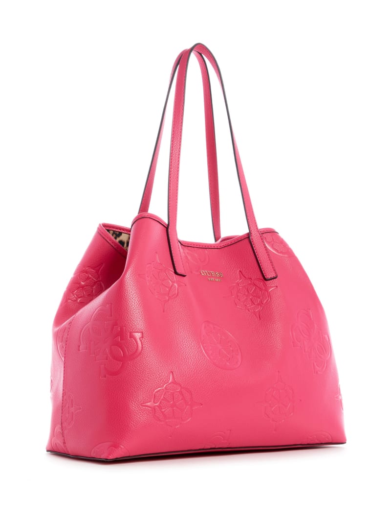 Guess Vikky Logo Large Tote Tassen Dames Roze | 7842-ZXFMJ