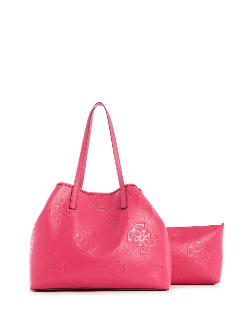 Guess Vikky Logo Large Tote Tassen Dames Roze | 7842-ZXFMJ