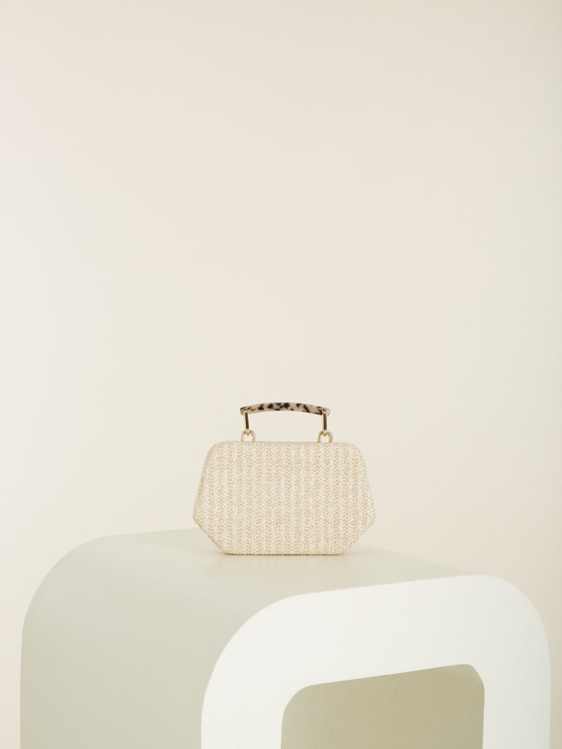 Guess Woven Clutch Handtas Dames Beige | 5170-ERJTK