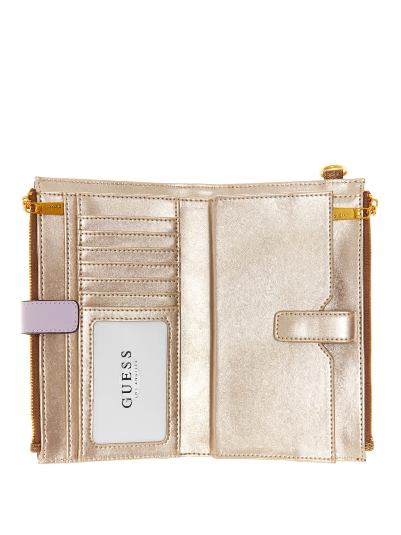 Guess Zadie Check Organizer Portefeuille Dames Bruin | 4861-IMCJT