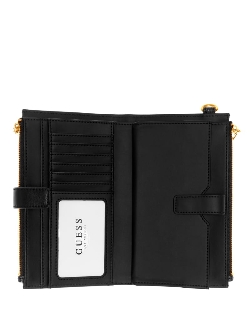 Guess Zadie Check Organizer Portefeuille Dames Zwart | 7245-FYWHR