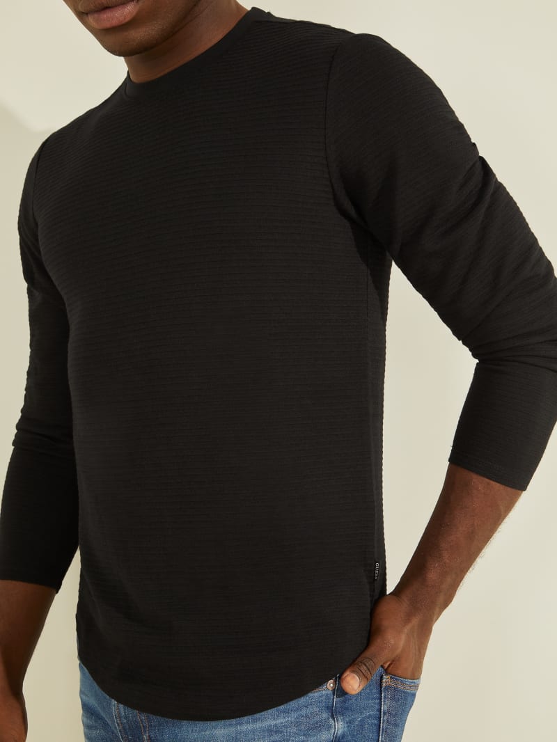 Guess Zuma Long-Sleeve Tee T-shirts Heren Zwart | 8692-AFMXD