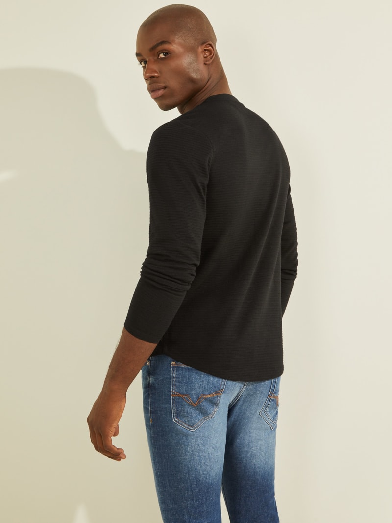 Guess Zuma Long-Sleeve Tee T-shirts Heren Zwart | 8692-AFMXD