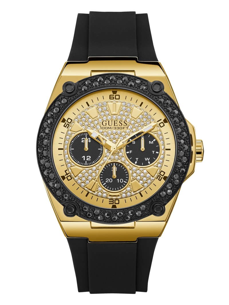 Guess and Gold-Tone Multifunctioneel Horloge Heren Zwart | 2468-MBHUF