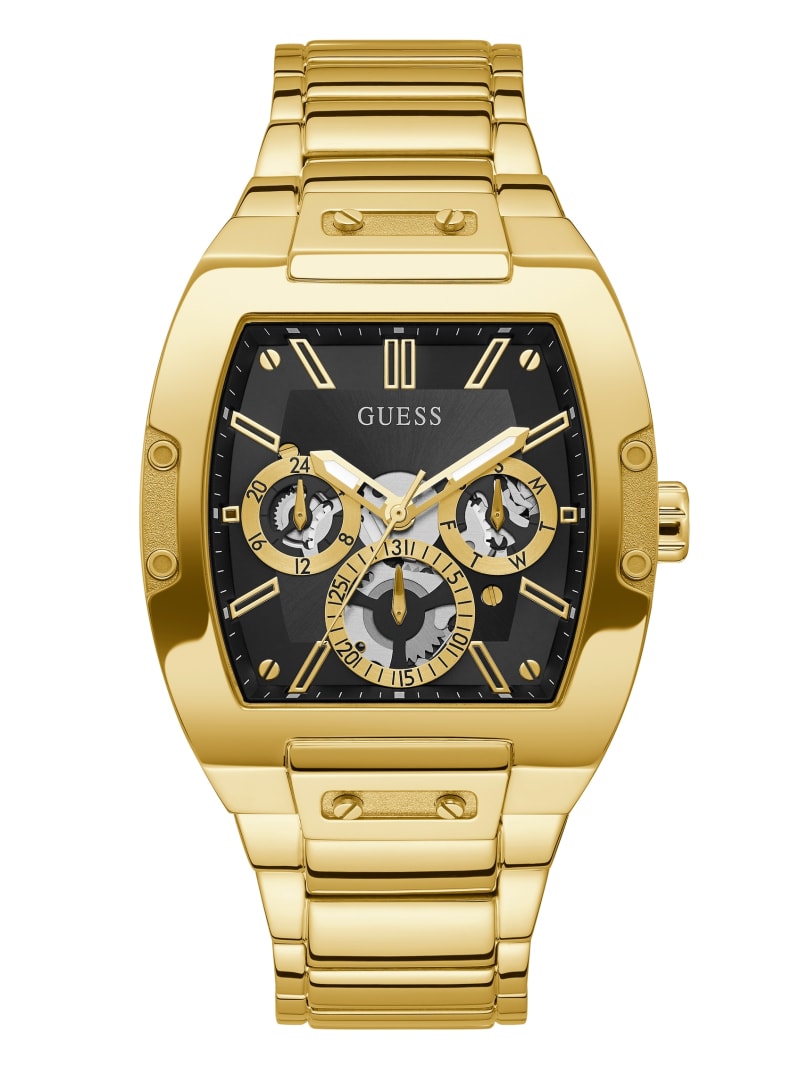 Guess and Gold-Tone Square Multifunctioneel Horloge Heren Goud | 2937-LDQKB