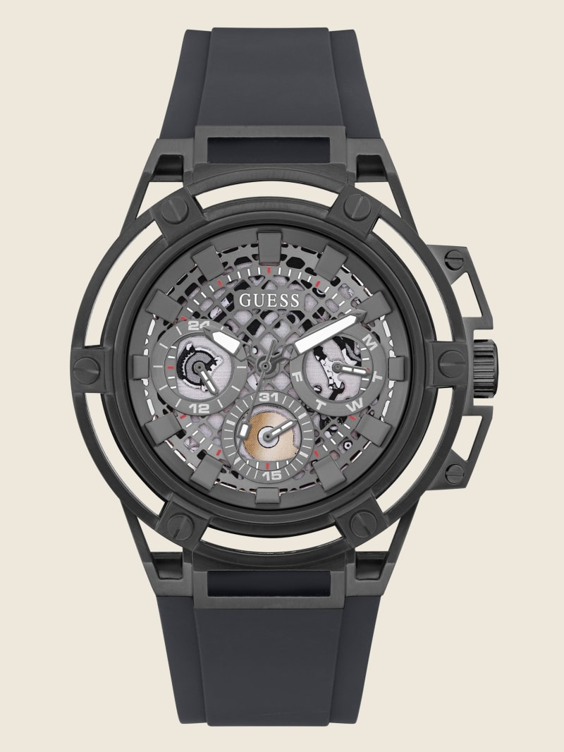 Guess and Gunmetal Multifunctioneel Horloge Heren Zwart | 7460-TIBOM